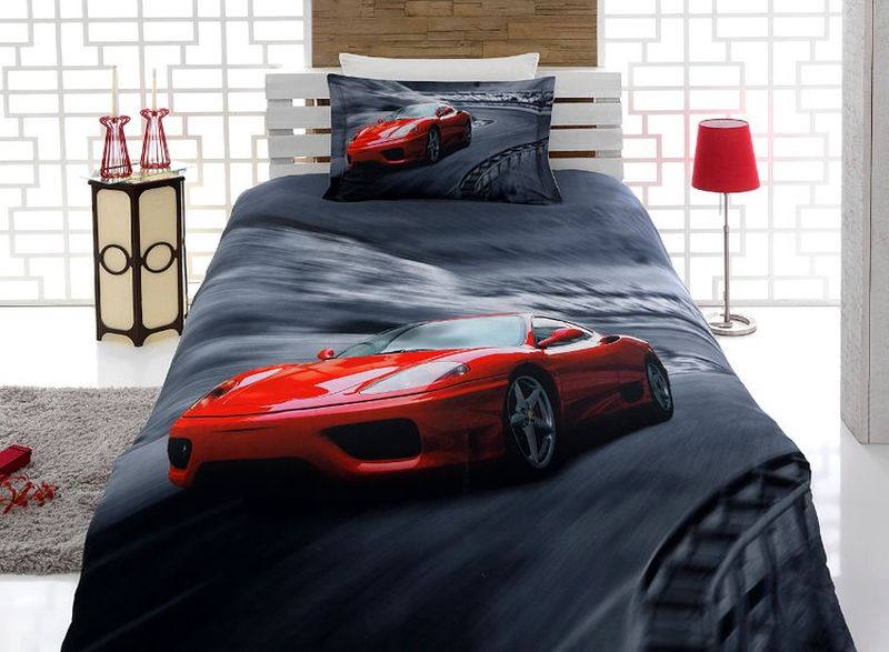 Комплект постельного белья Бамбук 3D Digital VS Red fire код.18
