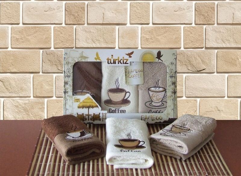 Набор кухонных полотенец Turkiz Bamboo "Coffee" арт.02