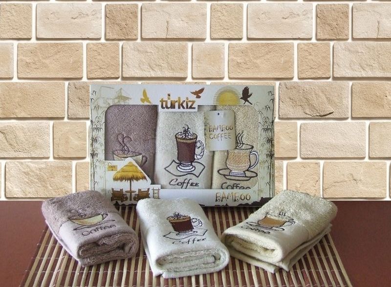 Набор кухонных полотенец Turkiz Bamboo "Coffee" арт.01